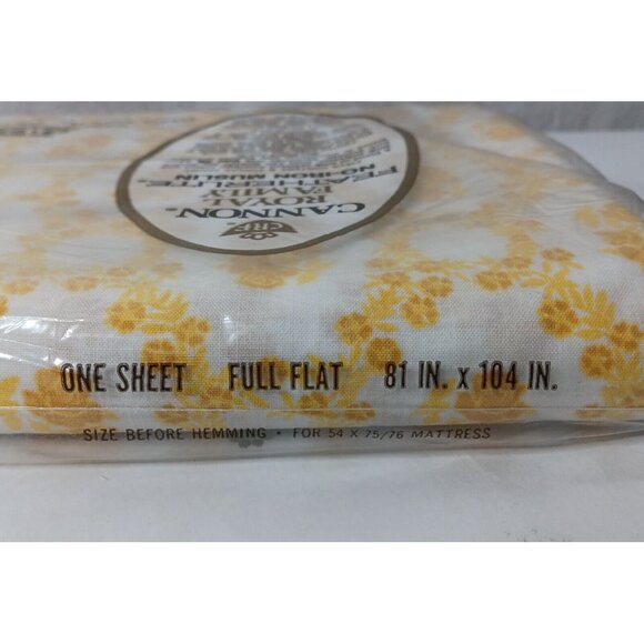 Cannon Royal Family Sheet Full Flat Cameo Rose Gold Yellow Featherlite Vintage - Picture 5 of 10